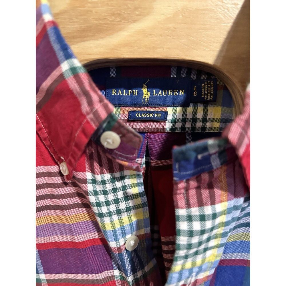Ralph Lauren Button Front Shirt Mens Large Classic Fit Plaid 100% Cotton - Picture 4 of 4